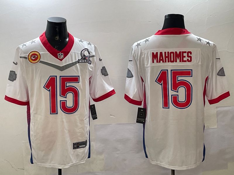 Men Kansas City Chiefs #15 Mahomes White All star 2025 Nike Vapor Limited NFL Jersey style 5->kansas city chiefs->NFL Jersey